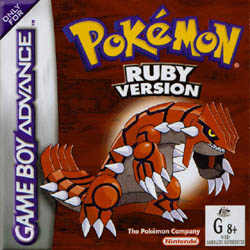 boite du jeu pokemon rubis saphire sur nintendo game boy color